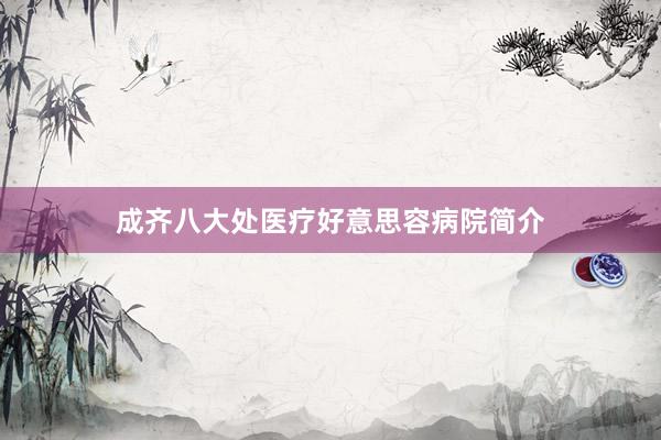 成齐八大处医疗好意思容病院简介